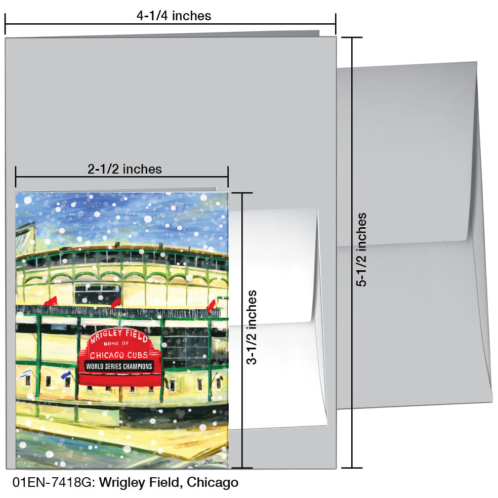 Wrigley Field, Chicago, Greeting Card (7418G), Enclosure Card, www.printedcanvas.com