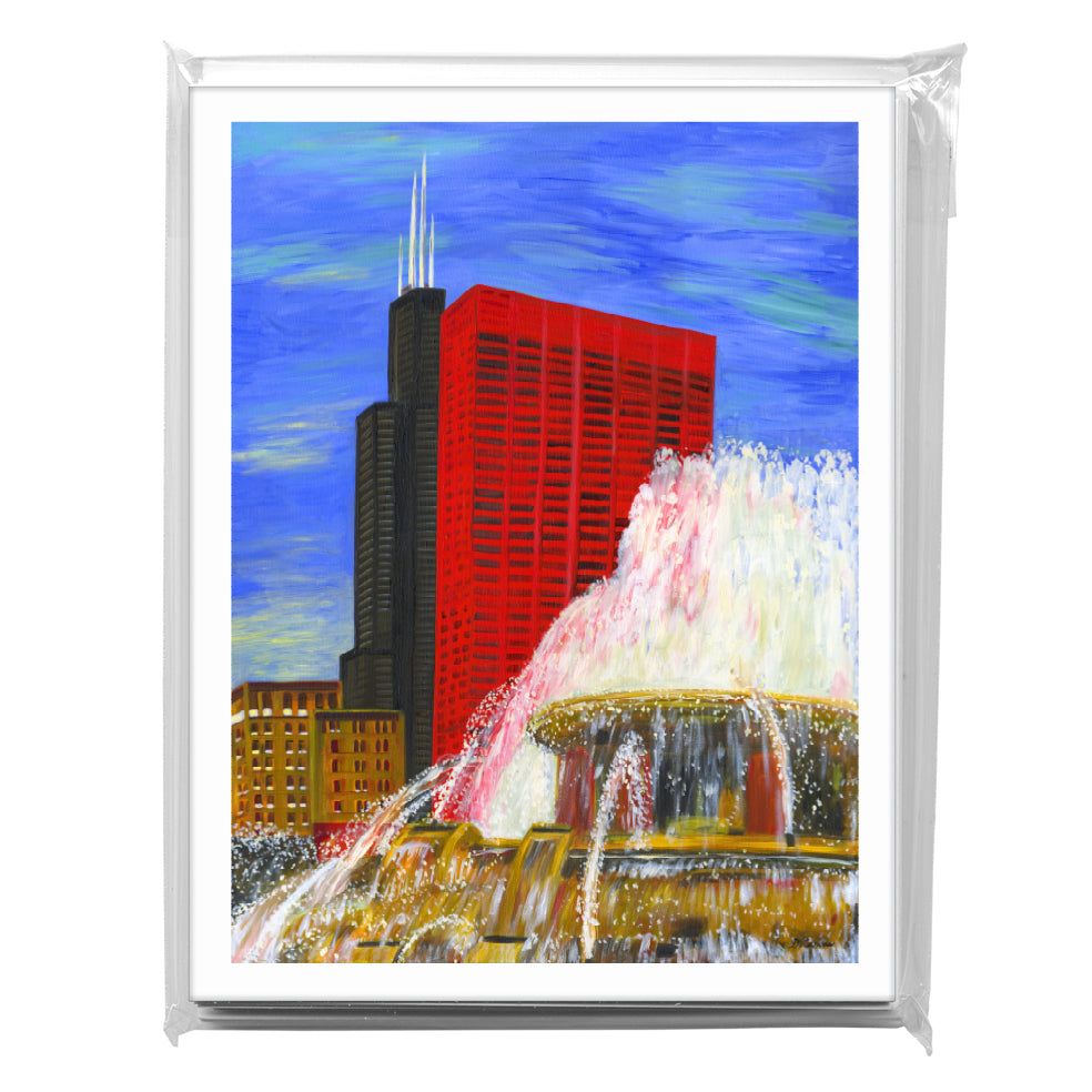 Buckingham Fountain, Chicago, Greeting Card (7419A), A2 Card 8-Pack, www.printedcanvas.com