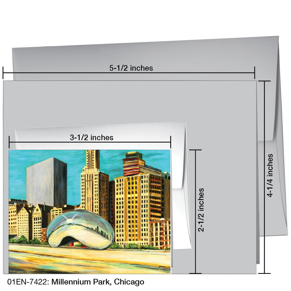 Millennium Park, Chicago, Greeting Card (7422A), Enclosure, www.printedcanvas.com
