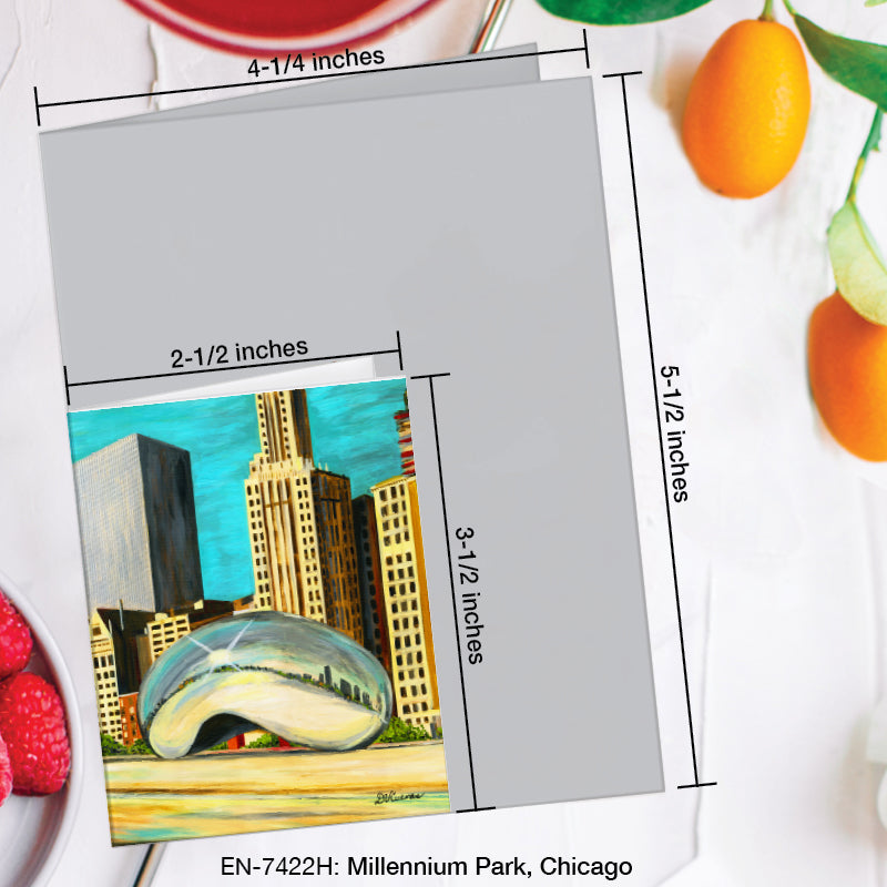 Millennium Park, Chicago, Greeting Card (7422H), Enclosure Card, www.printedcanvas.com