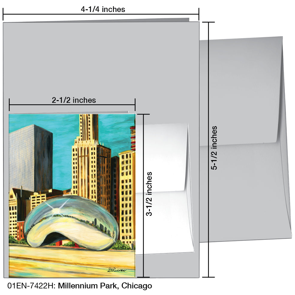 Millennium Park, Chicago, Greeting Card (7422H), Enclosure, www.printedcanvas.com
