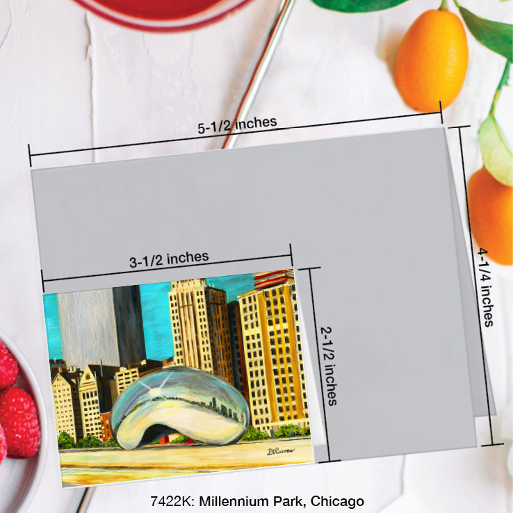 Millennium Park, Chicago, Greeting Card (7422K), Enclosure Card, www.printedcanvas.com