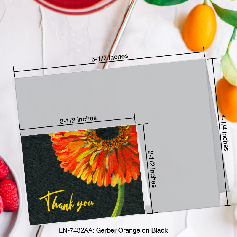 Gerber Orange on Black, Greeting Card (7432AA), Enclosure Card, www.printedcanvas.com