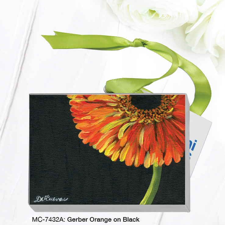 Gerber Orange On Black, Mini Canvas (MC-7432A), Front, printedcanvas.com