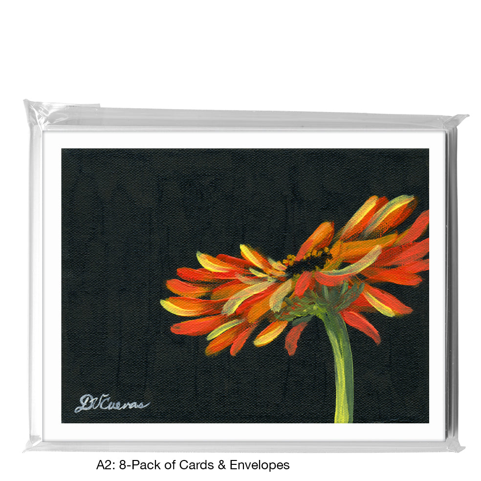 Gerber Orange On Black, Greeting Card (7432C), A2 8-Pack, printedcanvas.com