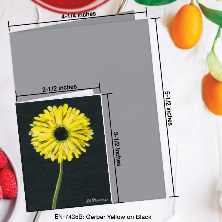 Gerber Yellow on Black, Greeting Card (7435B), Enclosure Card, www.printedcanvas.com