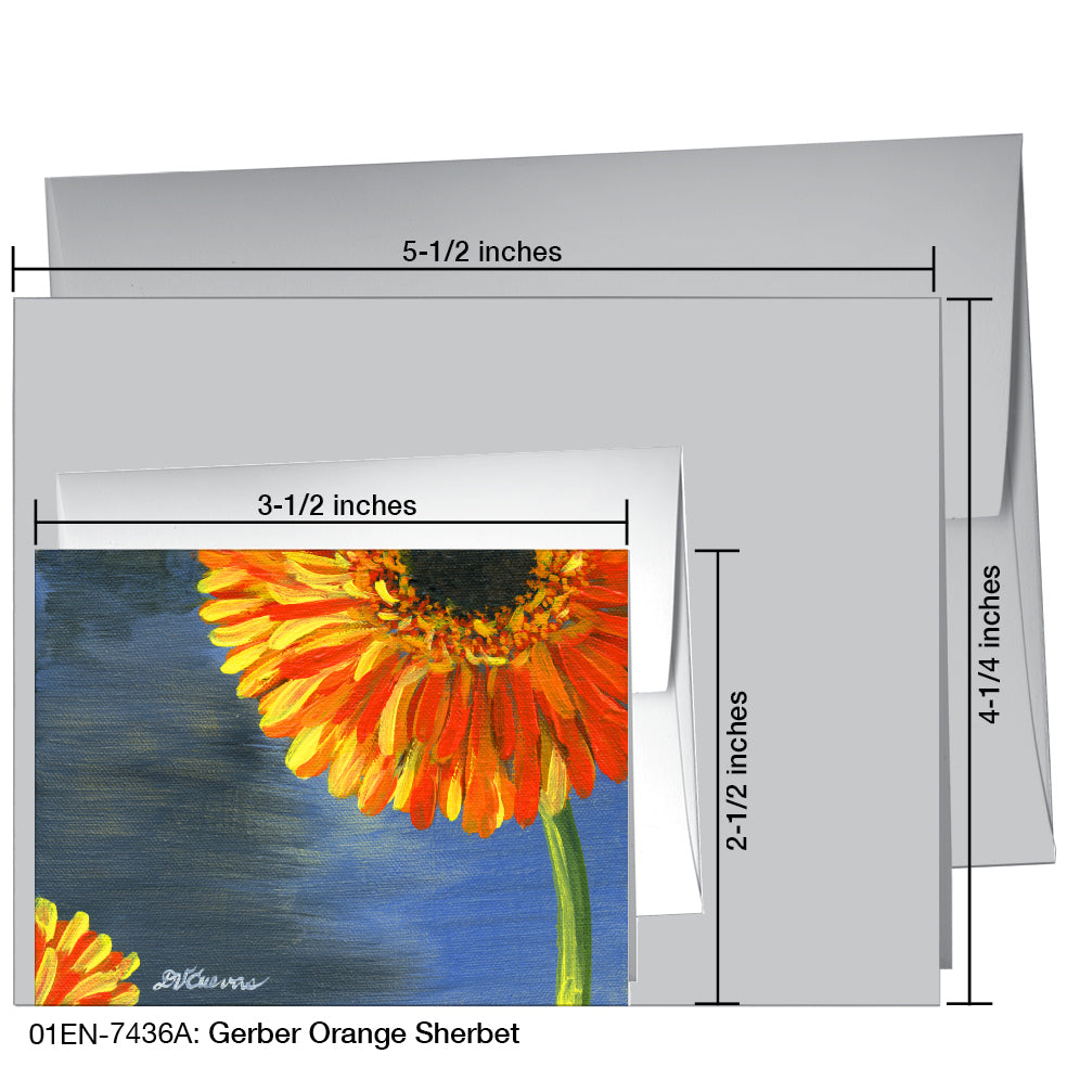 Gerber Orange Sherbet, Greeting Card (7436A), Enclosure, www.printedcanvas.com