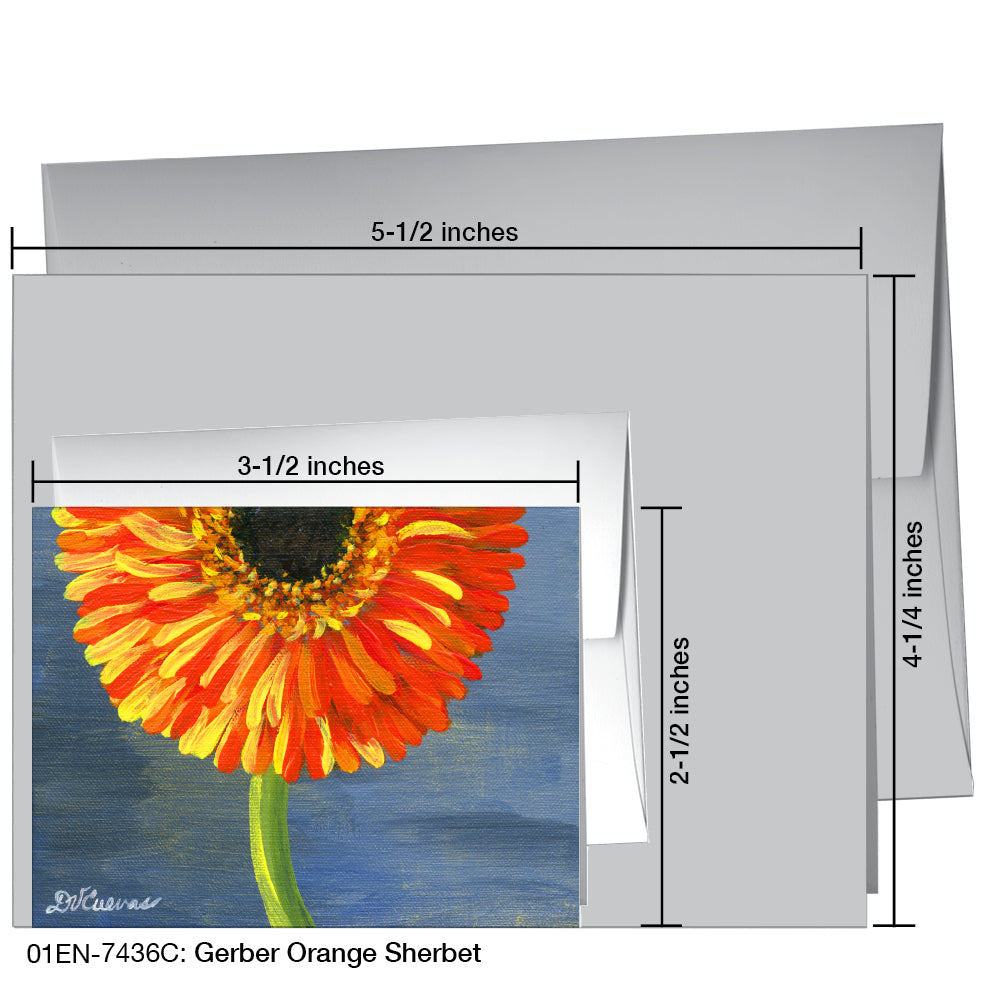 Gerber Orange Sherbet, Greeting Card (7436C), Enclosure, www.printedcanvas.com