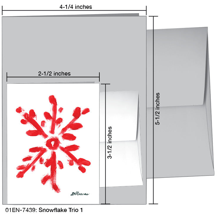Snowflake trio, Greeting Card (7439A), Enclosure, www.printedcanvas.com