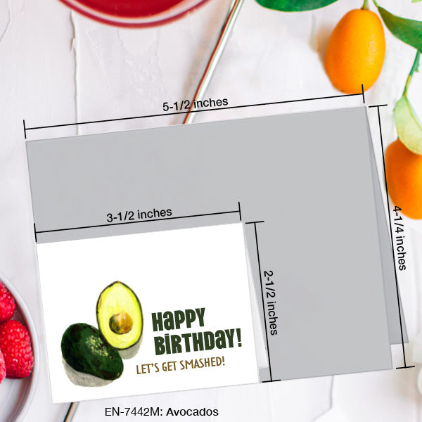 Avocados, Greeting Card (7442M), Enclosure, www.printedcanvas.com