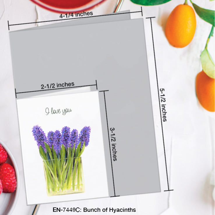 Bunch of Hyacinths, Greeting Card (7449C), Enclosure, www.printedcanvas.com