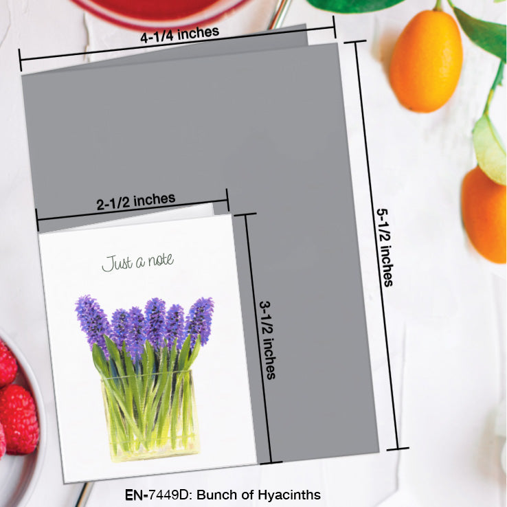 Bunch of Hyacinths, Greeting Card (#7449D), Enclosure Card, www.printedcanvas.com