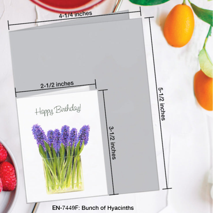 Bunch of Hyacinths, Greeting Card (7449F), Enclosure, www.printedcanvas.com