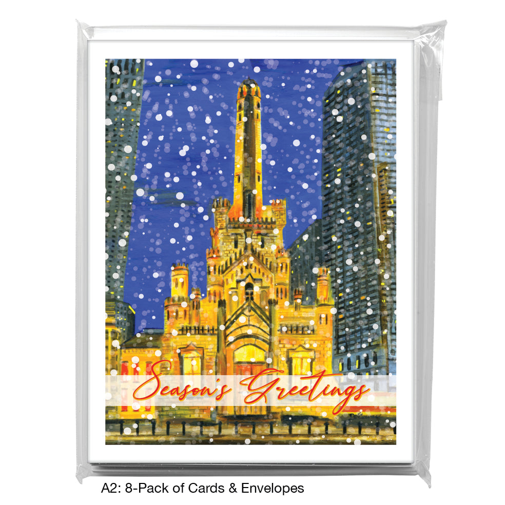 Water Tower, Chicago, Greeting Card (7483E), A2 8-Pack, printedcanvas.com
