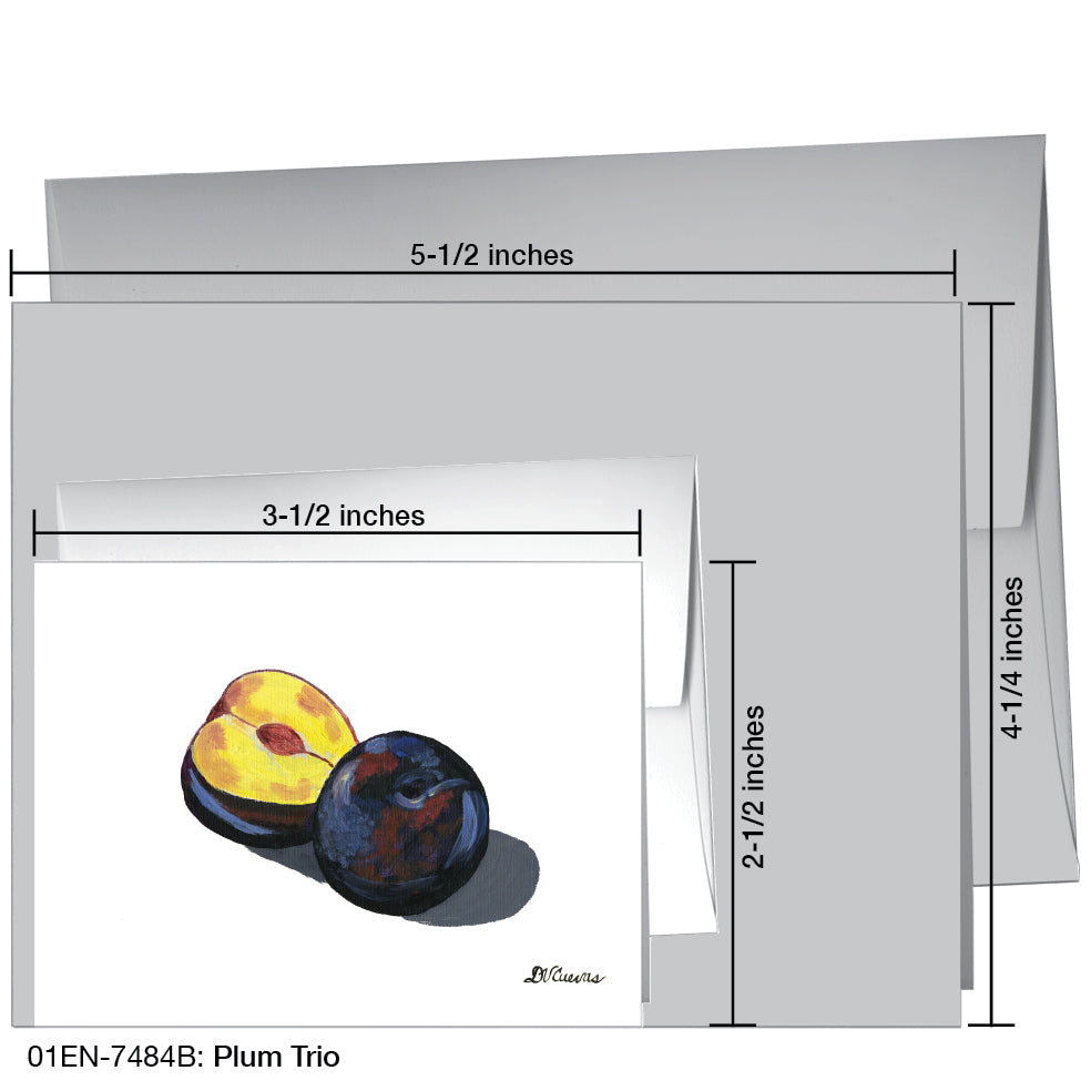 Plum Trio 1, Greeting Card (7484B), Enclosure, printedcanvas.com