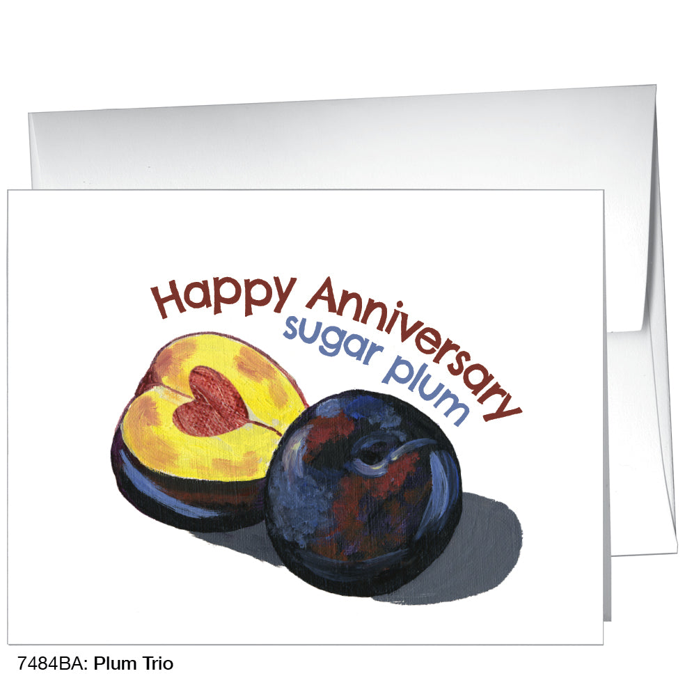 Plum Trio 1, Greeting Card (7484BA), A2, printedcanvas.com