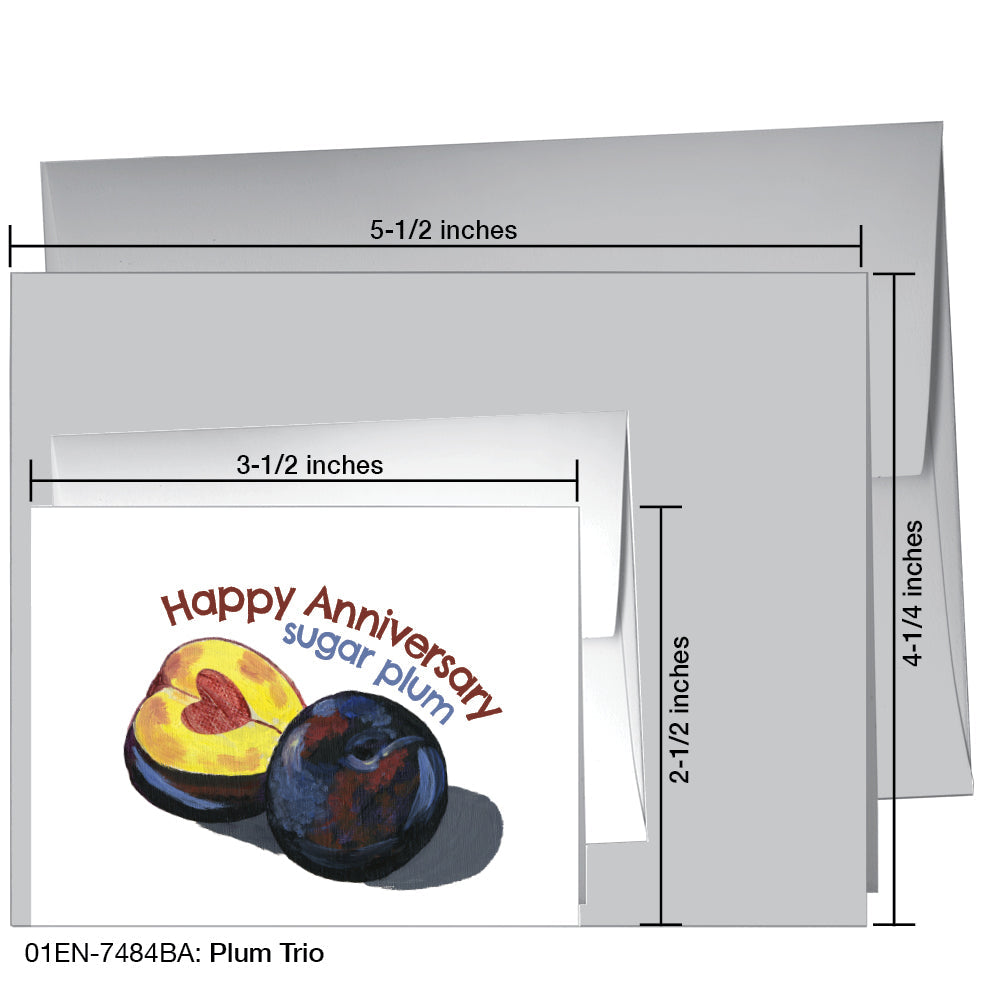 Plum Trio 1, Greeting Card (7484BA), Enclosure, printedcanvas.com