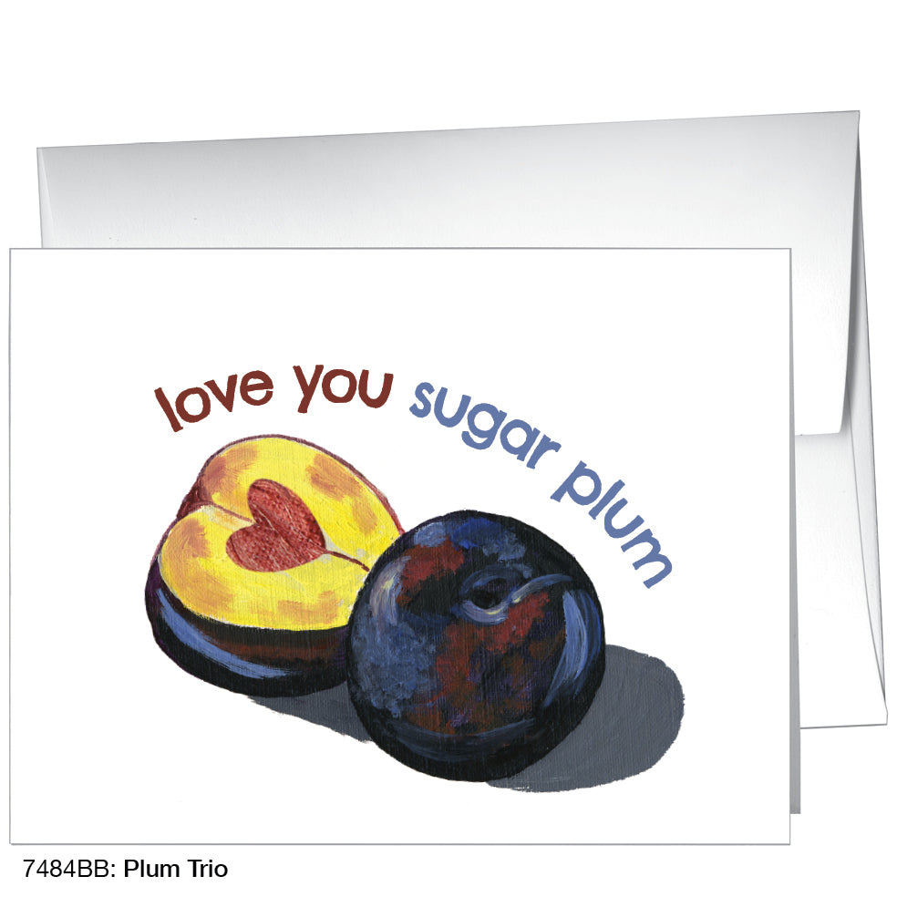 Plum Trio 1, Greeting Card (7484BB), A2, printedcanvas.com