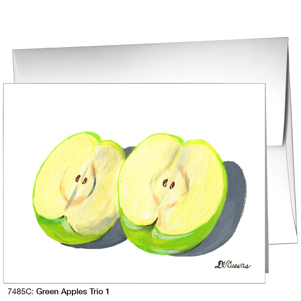 Green Apples Trio 1, Greeting Card (7485C), A2, printedcanvas.com