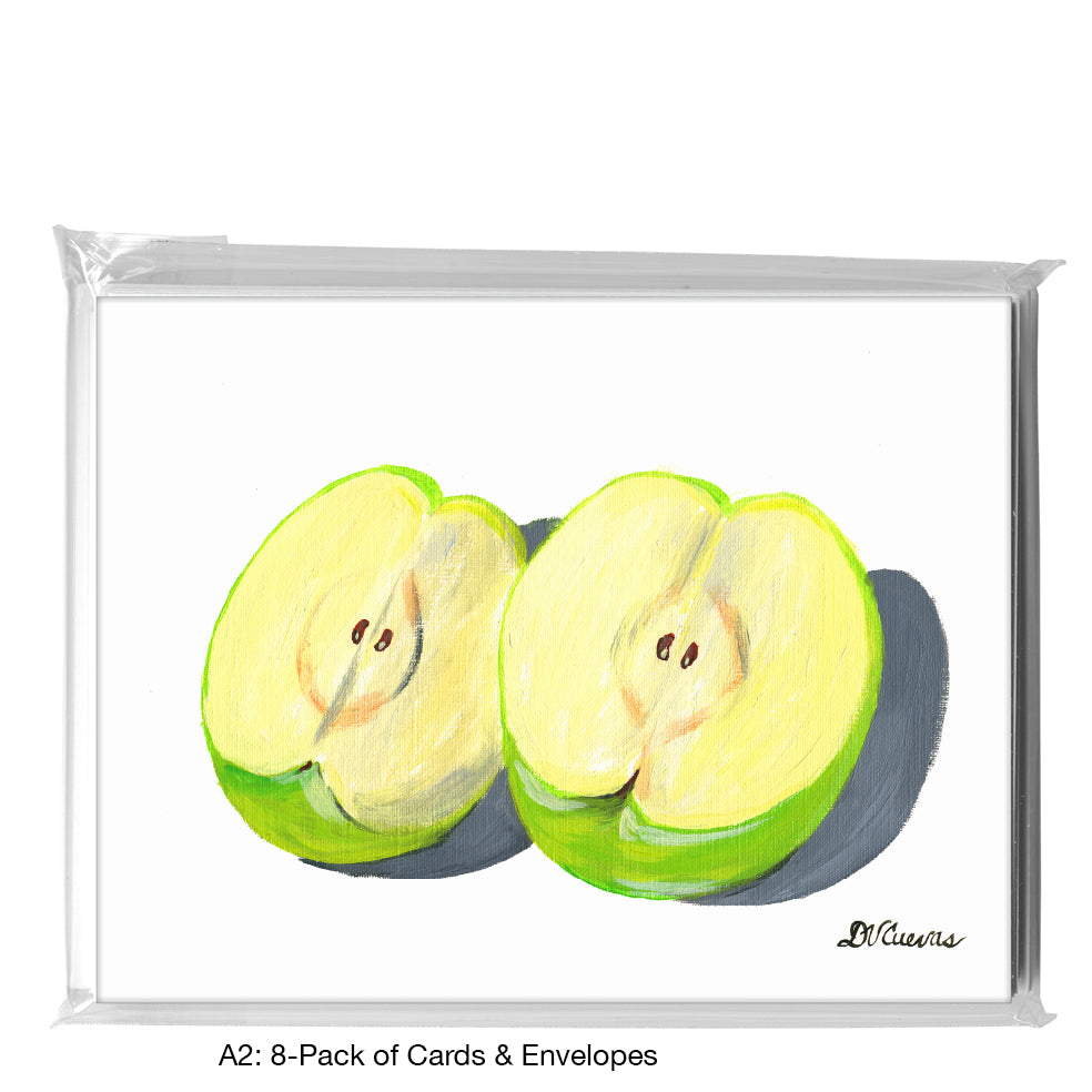 Green Apples Trio 1, Greeting Card (7485C), A2 8-Pack, printedcanvas.com