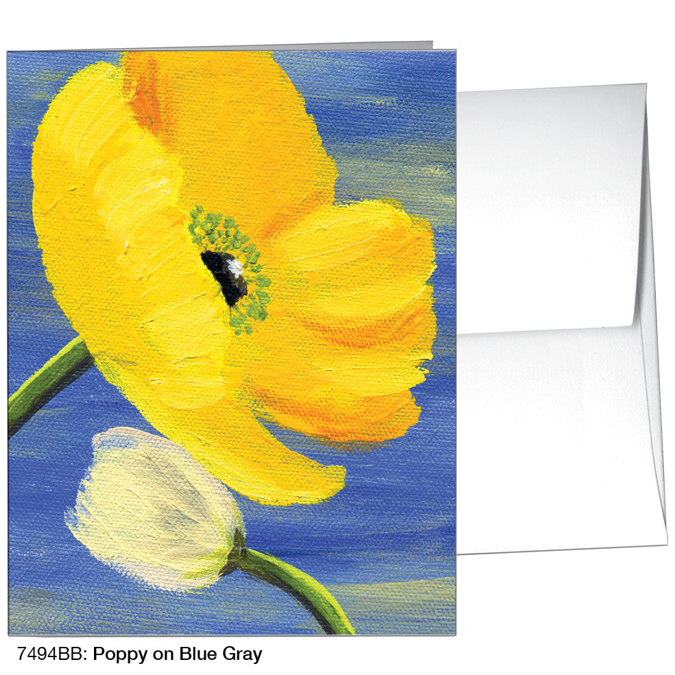 Poppy On Blue Gray, Greeting Card (7494BB), A2, printedcanvas.com