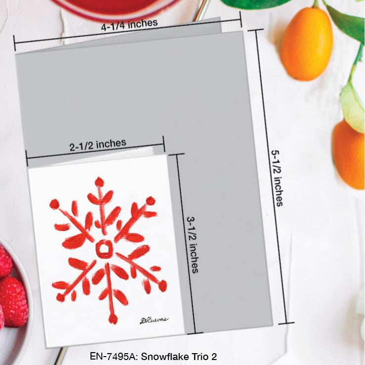 Snowflake Trio 2, Greeting Card (7495A), Enclosure Card, www.printedcanvas.com