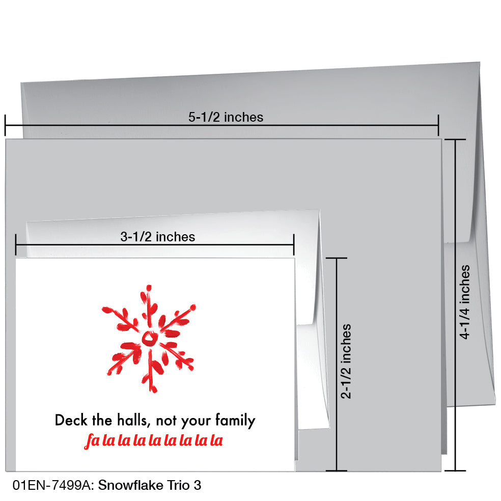 Snowflake Trio 3, Greeting Card (7499A), Enclosure, www.printedcanvas.com