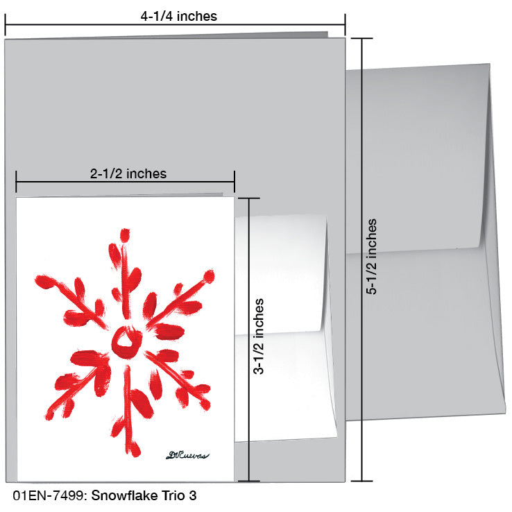 Snowflake Trio 3, Greeting Card (7499B), Enclosure, www.printedcanvas.com