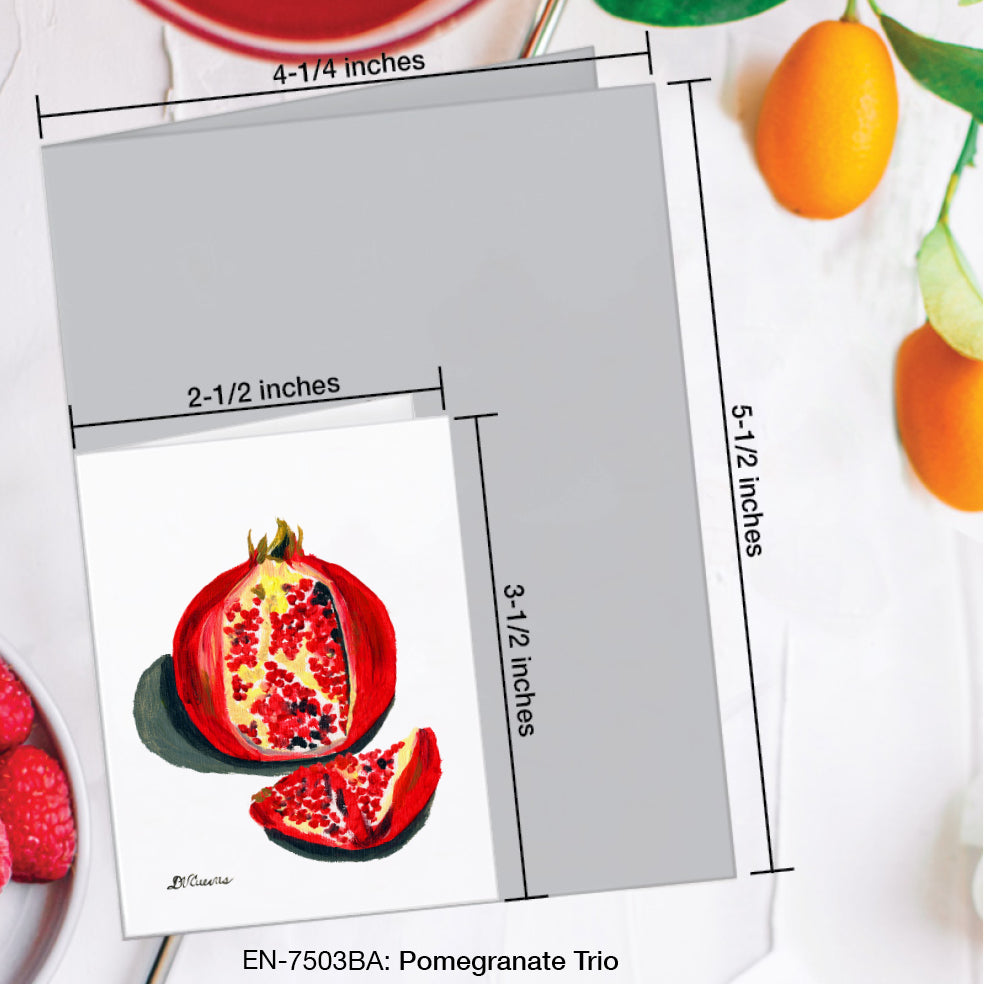 Pomegranate Trio 1, Greeting Card (#7503BA)