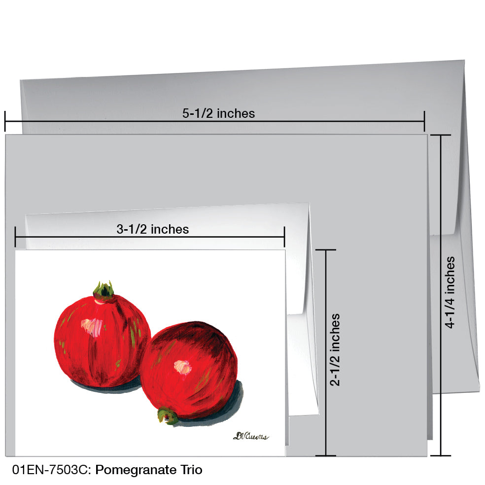 Pomegranate Trio 1, Greeting Card (7503C), Enclosure, www.printedcanvas.com