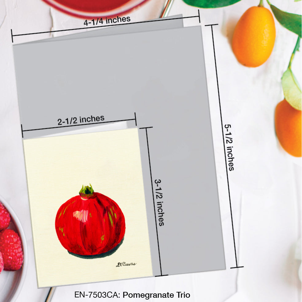Pomegranate Trio 1, Greeting Card (#7503CA)