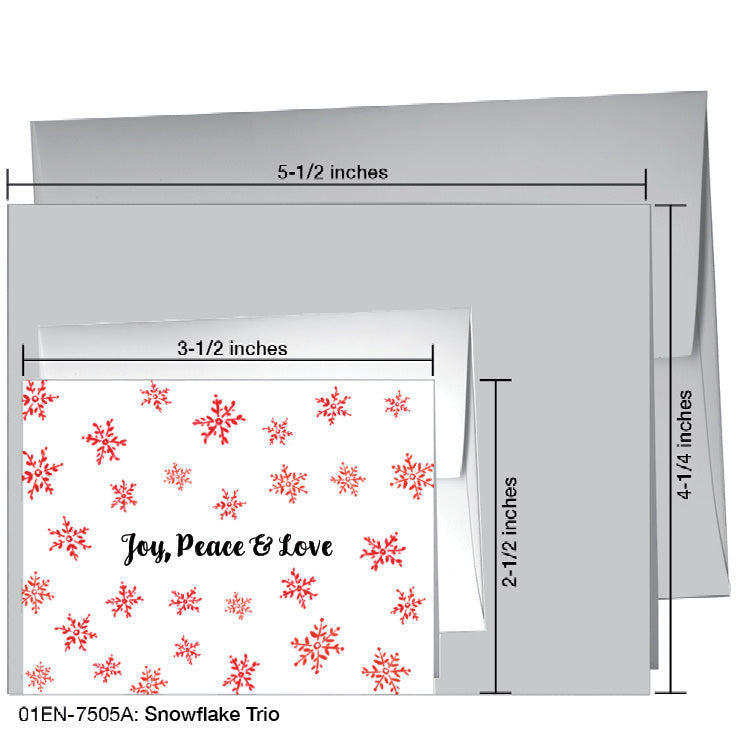 Snowflake Trio, Greeting Card (7505A), Enclosure, www.printedcanvas.com
