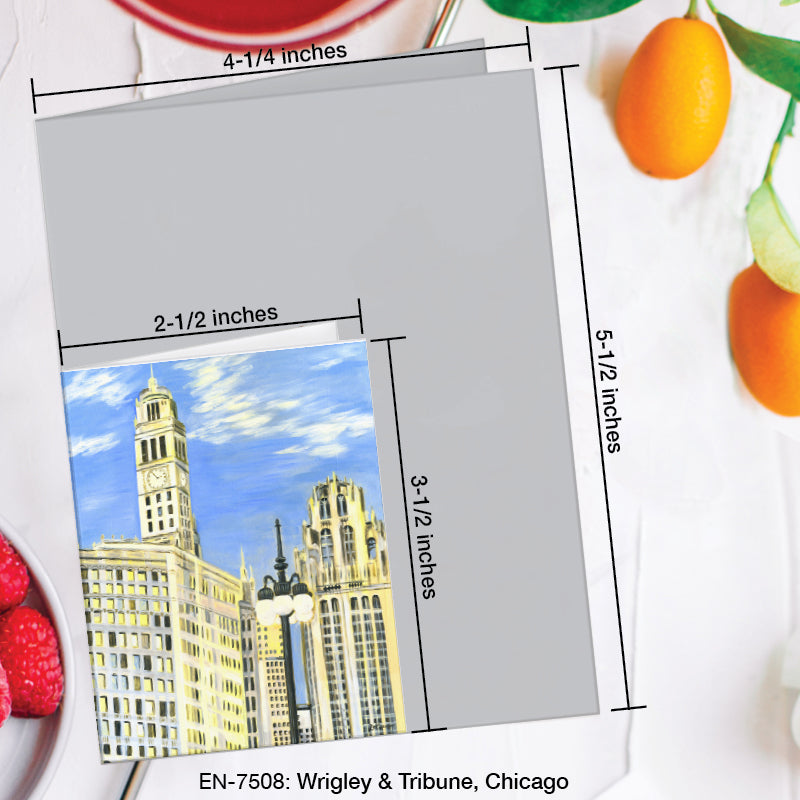 Wrigley & Tribune, Chicago, Greeting Card (7508A), Enclosure Card, www.printedcanvas.com