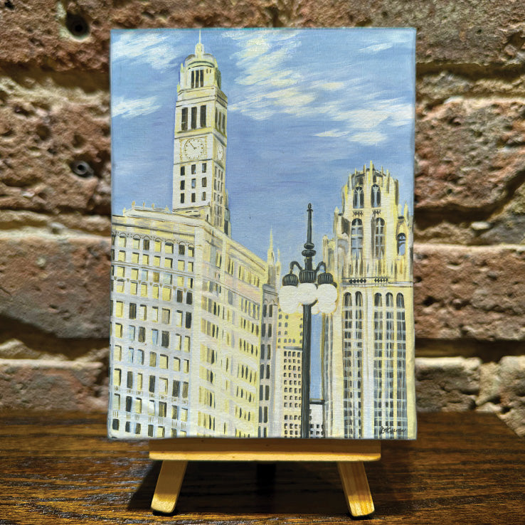 Wrigley & Tribune, Chicago, Mini Artwork (MA-7508A)