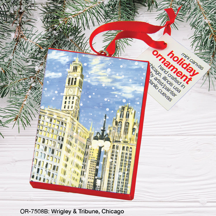 Wrigley & Tribune, Chicago, Ornament (OR-7508B), Front, printedcanvas.com