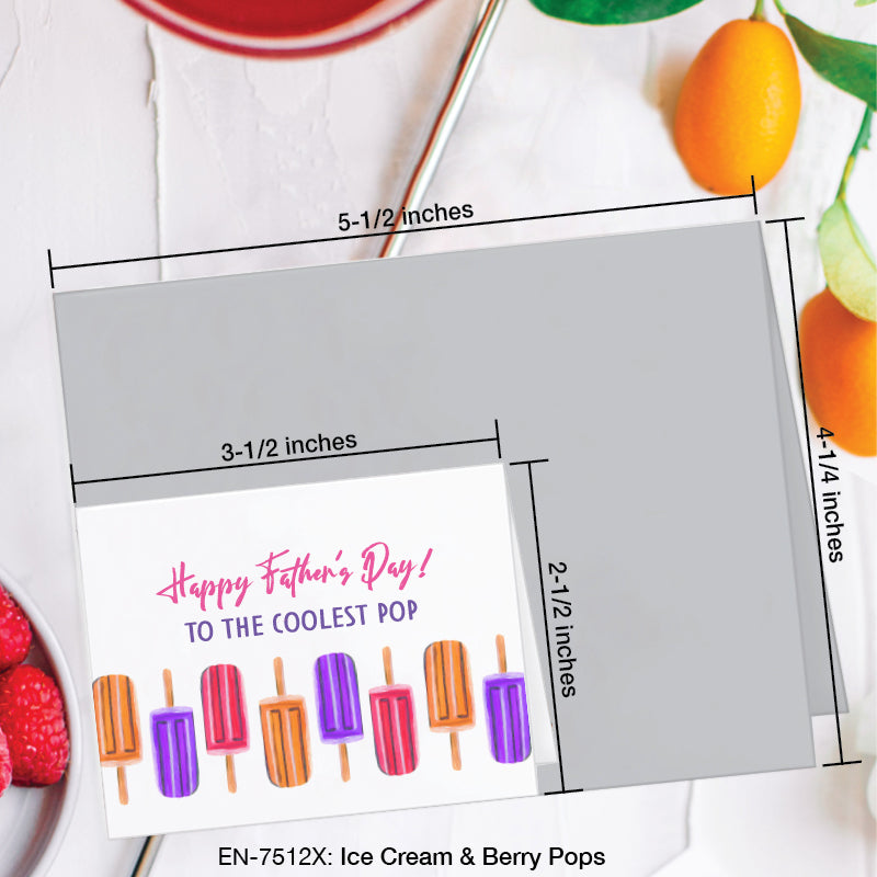 Ice Cream & Berry Pops, Greeting Card (7512X), Enclosure, www.printedcanvas.com