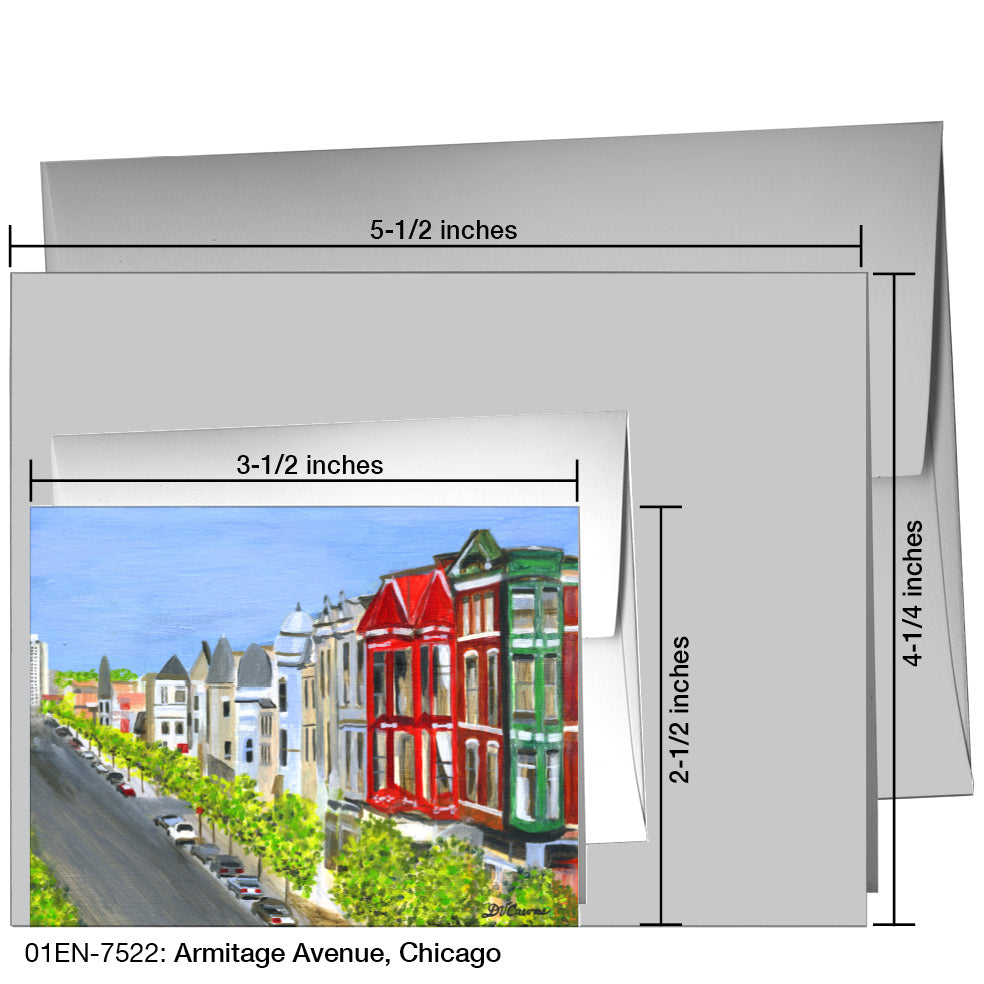 Armitage Avenue, Chicago, Greeting Card (7522A), Enclosure Card, www.printedcanvas.com