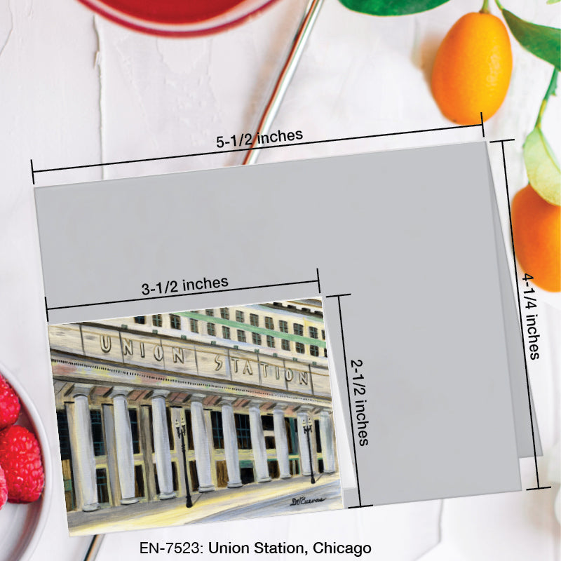Union Station, Chicago, Greeting Card (7523A), Enclosure Card, www.printedcanvas.com