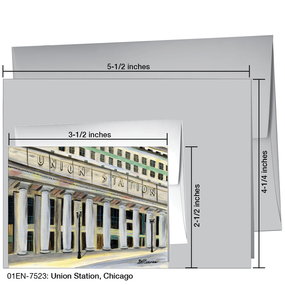Union Station, Chicago, Greeting Card (7523A), Enclosure Card, www.printedcanvas.com