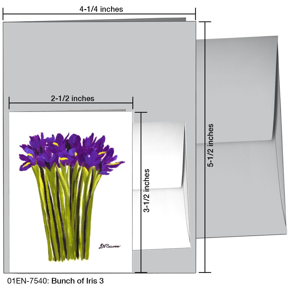 Bunch of Iris 3, Greeting Card (7540A), Enclosure, www.printedcanvas.com