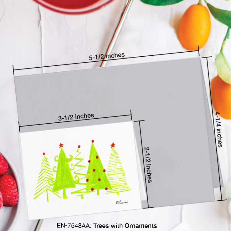 Trees with Ornaments, Greeting Card (#7548AA)