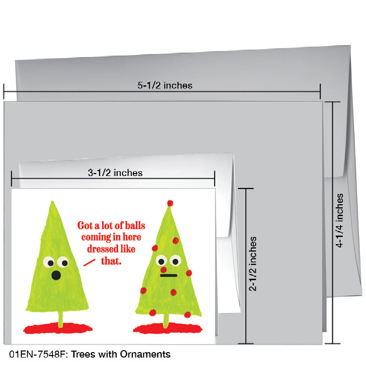 Trees with Ornaments, Greeting Card (7548F), Enclosure Card, printedcanvas.com