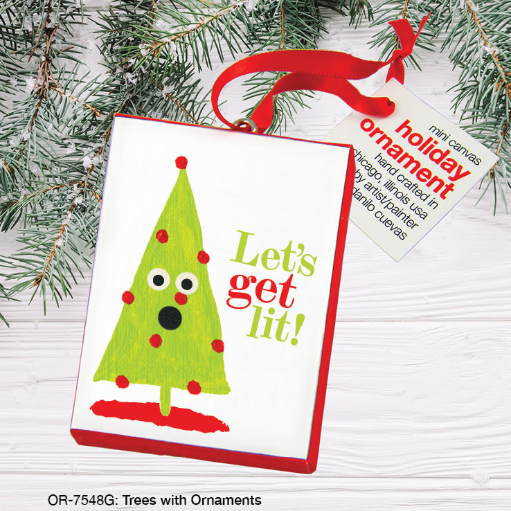 Trees with Ornaments, Ornament (OR-7548G), Ornament Front, www.printedcanvas.com