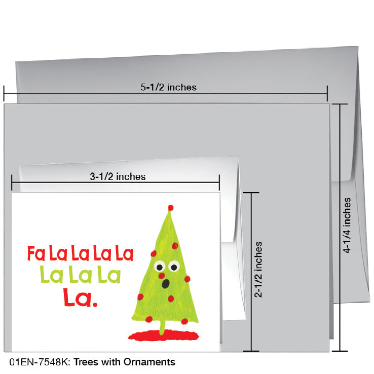 Trees with Ornaments, Greeting Card (7548K), Enclosure, www.printedcanvas.com
