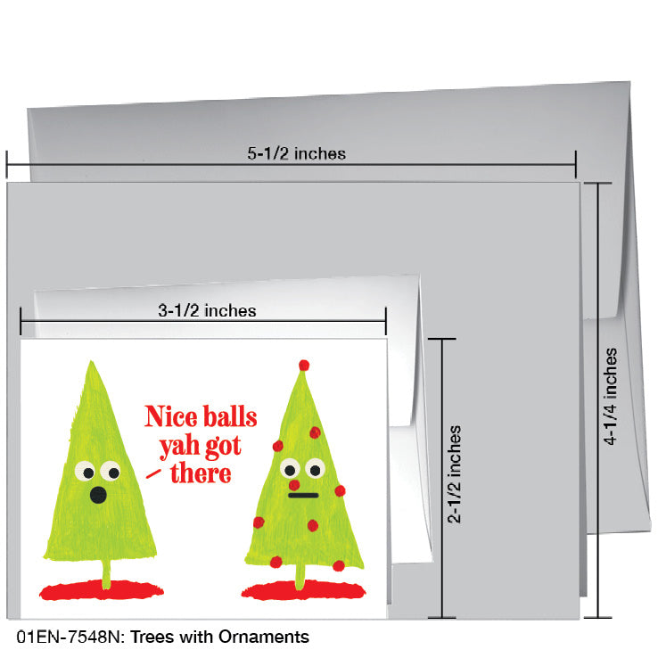 Trees with Ornaments, Greeting Card (7548N)