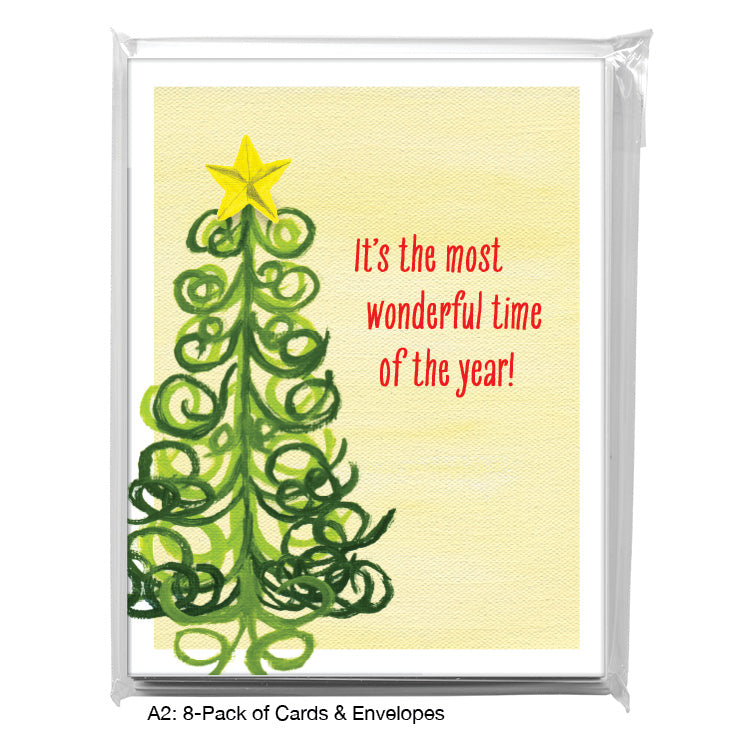 Twirly Tree, Greeting Card (7561A), A2 Card 8-Pack, www.printedcanvas.com
