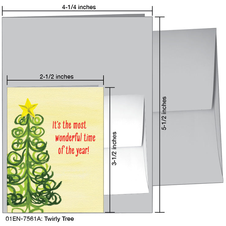 Twirly Tree, Greeting Card (7561A), Enclosure Card, www.printedcanvas.com