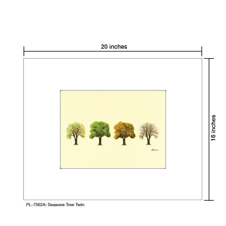 Seasons Tree Twin, Print (#7562A), Printe Matted, www.printedcanvas.com