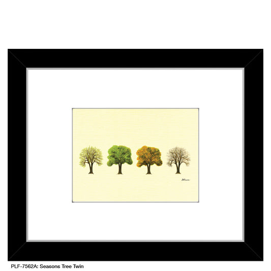 Seasons Tree Twin, Print (#7562A), Print Matted, www.printedcanvas.com