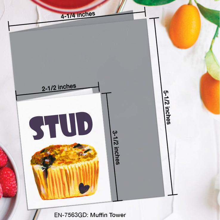 Muffin Tower, Greeting Card (7563GD), Enclosure, www.printedcanvas.com